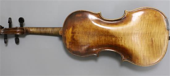 An English violin, by Whitaker, London violin, late 18th century,